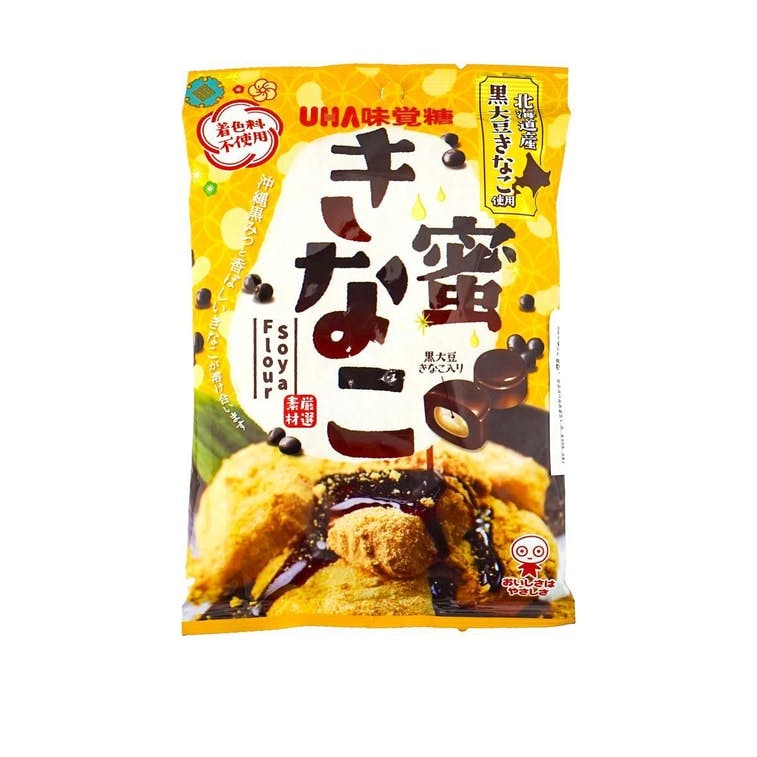 UHA Mitsu Kinako Fukuro 蜜餞 黑豆粉 夹心 味覺糖 3.8oz 无色素