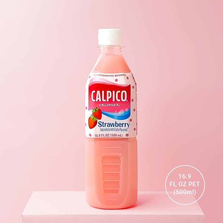 日本进口 CALPICO Non-Carbonated Soft Drink Strawberry 500ml 非碳酸 无色素 天然乳酸菌饮料 草莓 top销量饮料