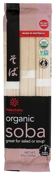 Hakubaku Organic Non GMO Soba No Salt Added 9.5 Oz 有机 无盐 非转基因 荞麦面