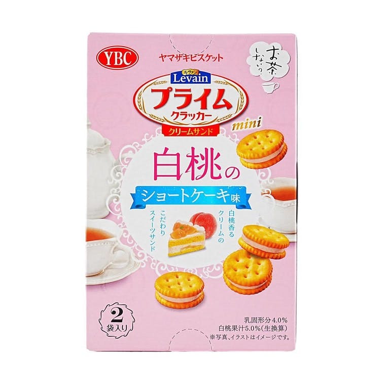 【季节限定】YBC Prime Cracker Peach Cream Shortcake 山崎 白桃蛋糕味 夹心饼干 1.97oz【Limited Edition】