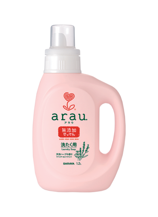 日本 ARAU 100%纯植物性洗衣液 薰衣草和留兰香的精油配方 含棕榈油和椰子油 无香料 无色素 无防腐剂 1200ml arau. Laundry Soap
