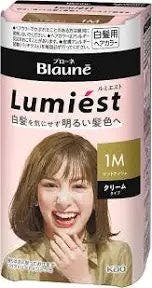 日本KAO花王Blaune新款Lumiest遮白发用亮色系染发剂 Hair Color 1M Matte