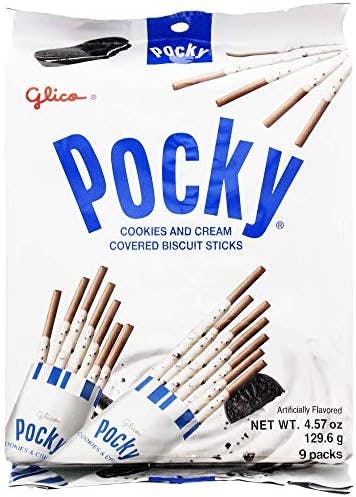 GLICO Pocky Cookies and Cream Covered Cocoa Biscuit Sticks 暴风雪 巧克力 饼干棒 4.57oz