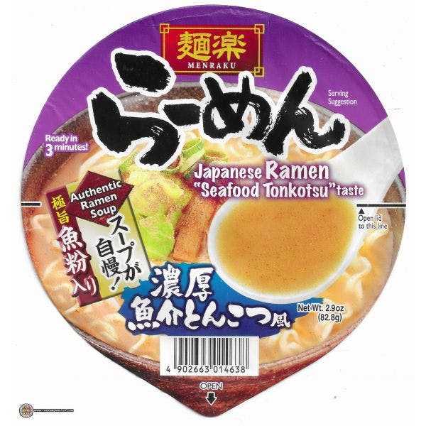 日本 Hikari Menraku 面乐 速食拉面 海鲜豚骨 碗装 Seafood Tonkotsu Ramen
