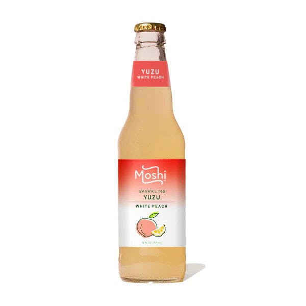 Moshi Yuzu Sparkling Juice Drink White Peach 12oz 柚子白桃汁气泡饮料  AWARD-WINNING TASTE