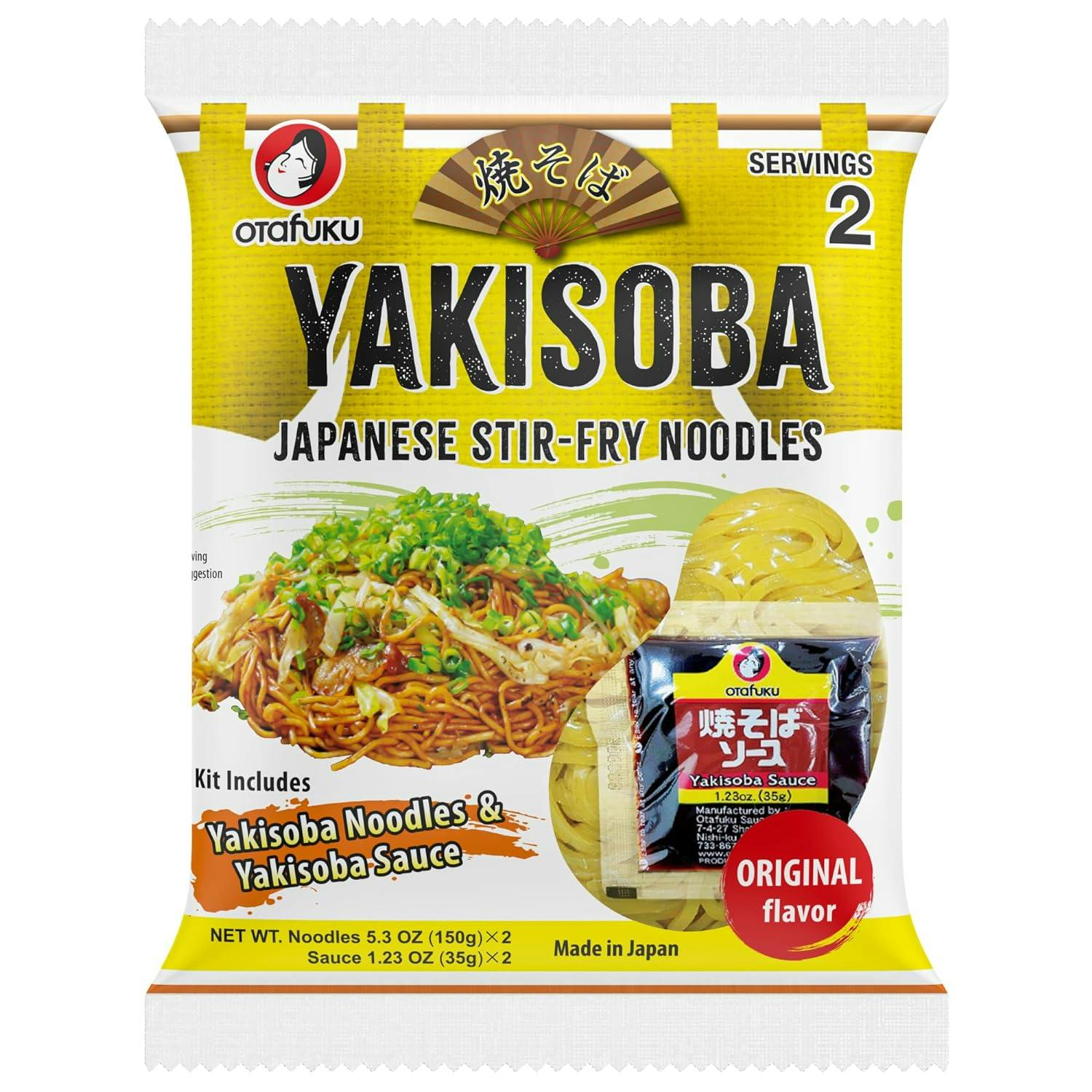 Otafuku Yakisoba Noodles with Original Sauce 2 servings 日式炒面 两份一包