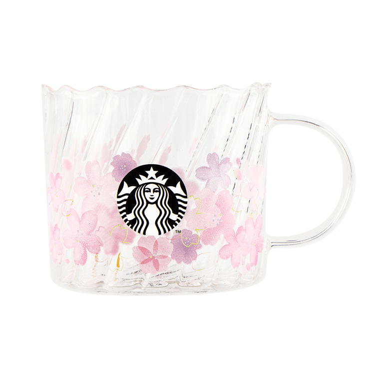星巴克 Starbucks 2023 日本樱花系列 Japan Sakura Heat Resistant Glass 耐热玻璃 麻花线 杯子 355ml