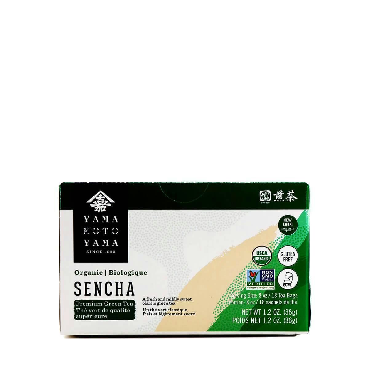 有机煎茶 YAMAMOTOYAMA Organic Sencha 18 Tea Bags, 1.2oz (36g)