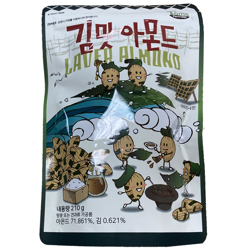 韩国网红极了的汤姆农场大杏仁  海苔味 1982年创立的韩国农场 韩国舌尖上的美味
