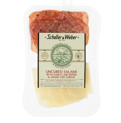 Schaller&Weber 意大利香肠配干酪 健康便携 Garlic Pepper Salami w/Grand Cru Cheese Snack Tray