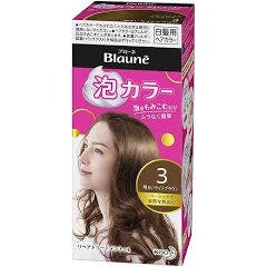 日本进口 花王 Blaune 泡泡沫染发剂 遮盖白发 3号 浅棕色 Light Brown