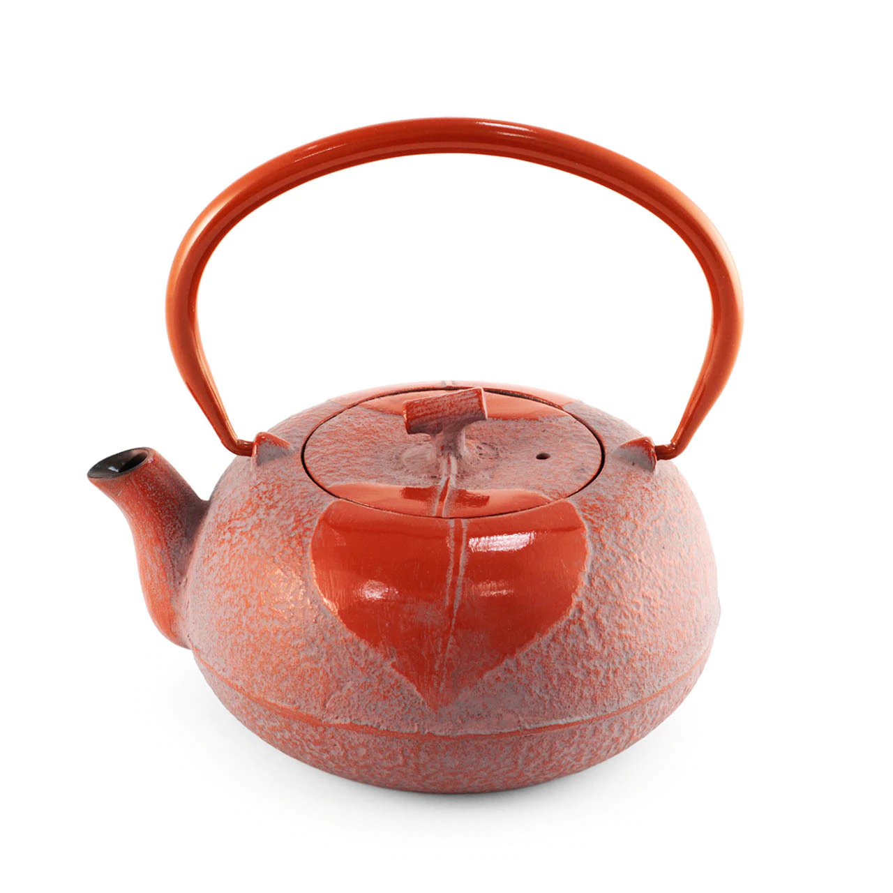 日本 900年历史 Nanbu (南部町）铸铁茶壶 Leaf Motif Red Nanbu Cast Iron Teapot 23 oz【日本进口】