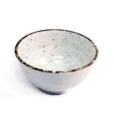 Ivory Rice Bowl with Brown Trim 11 fl oz / 4.72" dia 小碗