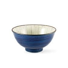 蓝色条纹饭碗 汤碗 Tokusa Blue Lined Interior Donburi Bowl 22.5 fl oz / 6.25" dia
