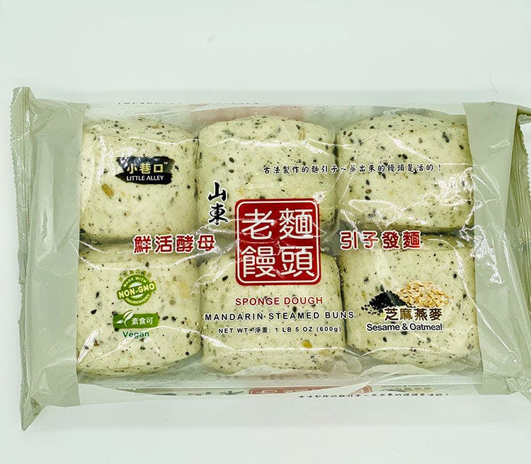 台湾小巷口 活酵母老面馒头 芝麻燕麦面 粗粮加古法制作完美结合