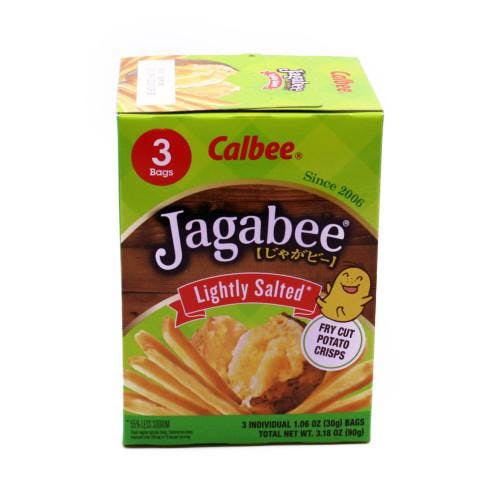 日本 Calbee 薯条先生 淡盐薯条 Lighttly Salted Jagabee 3.18oz