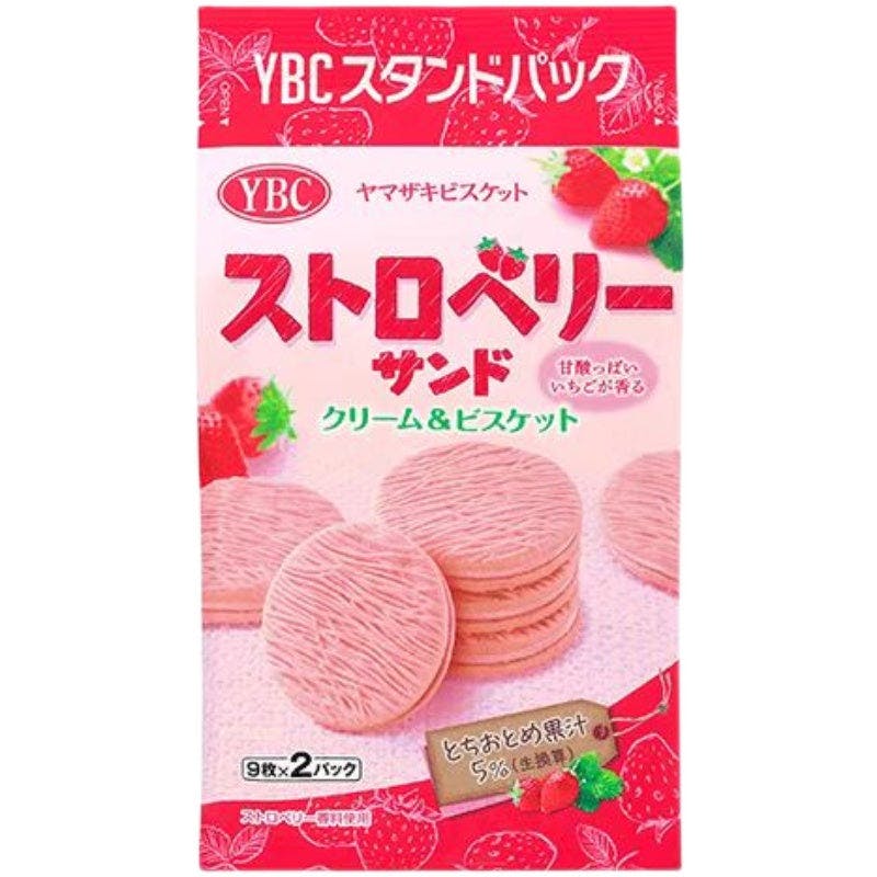 日本 YBC Strawberry Noir Biscuit 山崎 草莓奶油夹心饼干【尝味期限Exp. 10/2023】