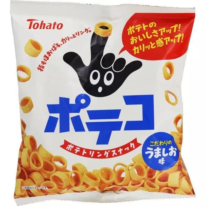 日本进口 Tohato桃哈多手指圈手 马铃薯圈 低盐膨化零食
