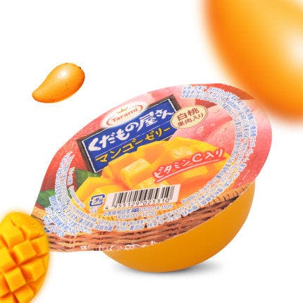 日本进口 北海道 芒果白桃大块儿纯水果布丁 六盒装 Mango Jelly Snack