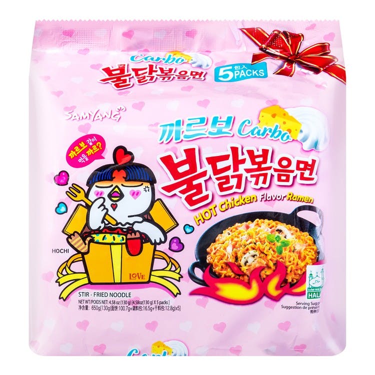 韩国 SAMYANG 奶油芝士 火鸡拉面 粉色限定新口味 5包入 650g
