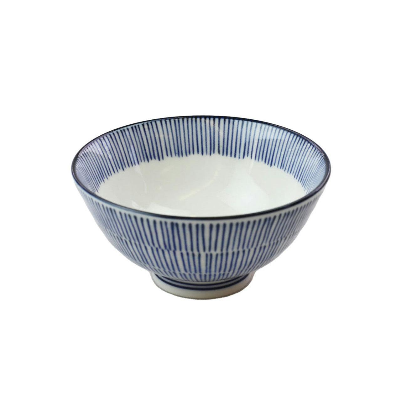 Tokusa Blue Lined Rice Bowl 9 fl oz / 4.5" dia 蓝条 饭碗