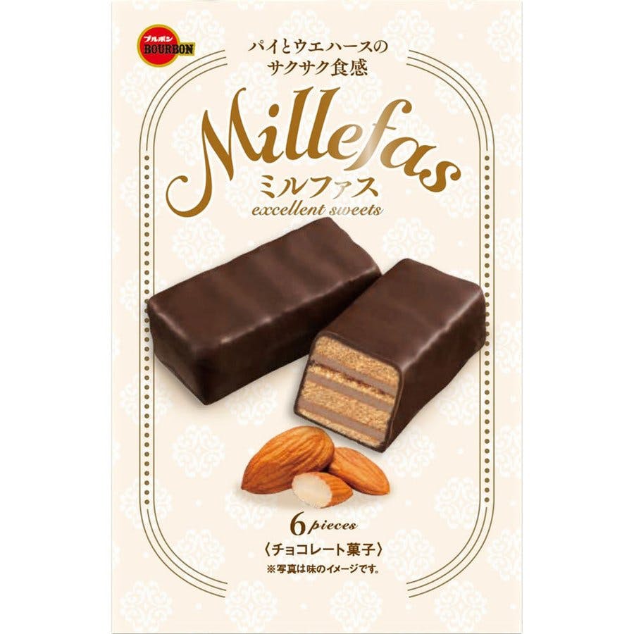 波本 Bourbon Millefas Chocolate杏仁酱 牛奶巧克力 威化 千层