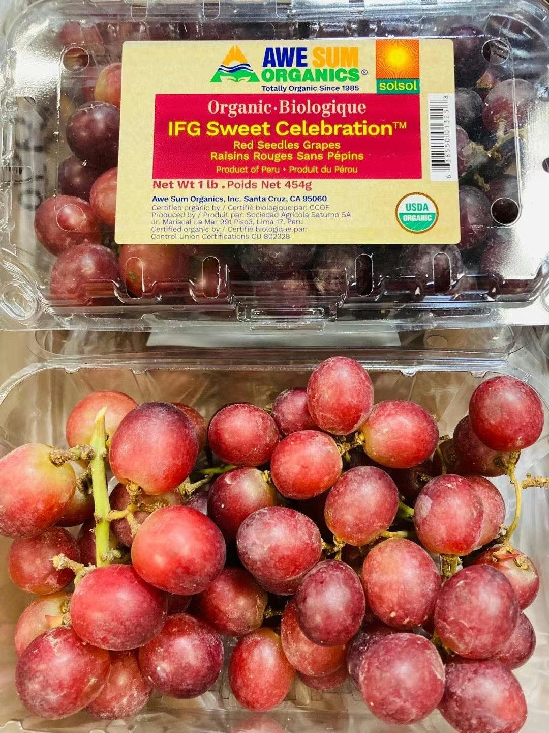 周三到店 有机无籽红提 organic biologique red seedless grapes