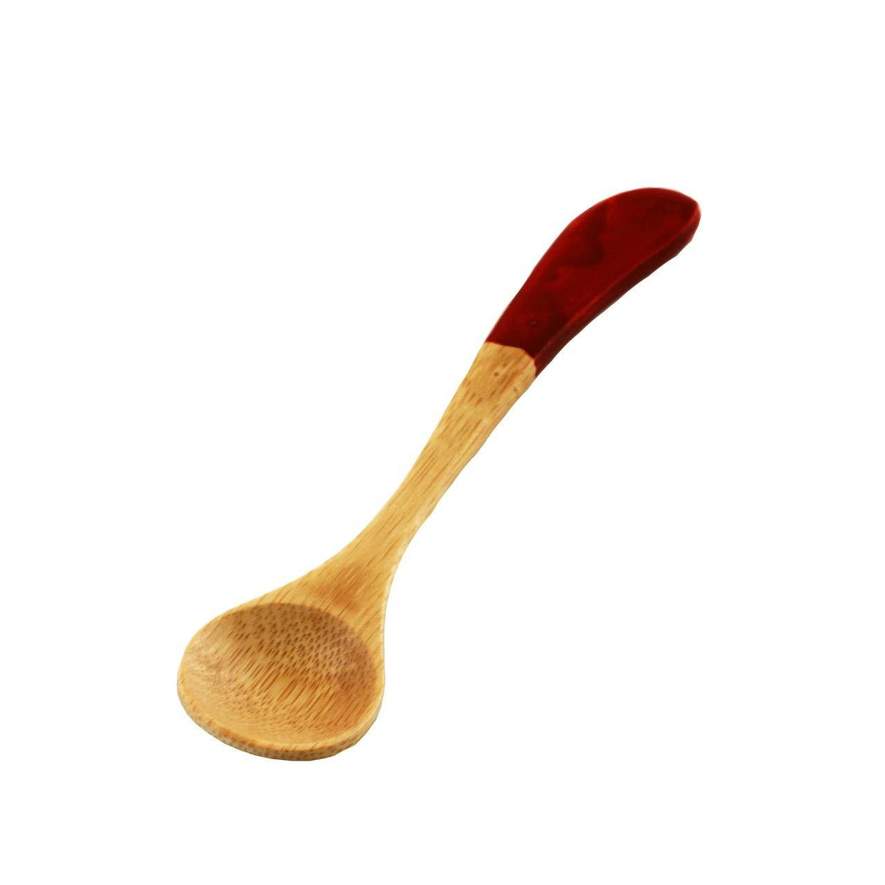 竹勺（酒红色勺尖）Small Bamboo Spoon with Burgundy Lacquer Tip