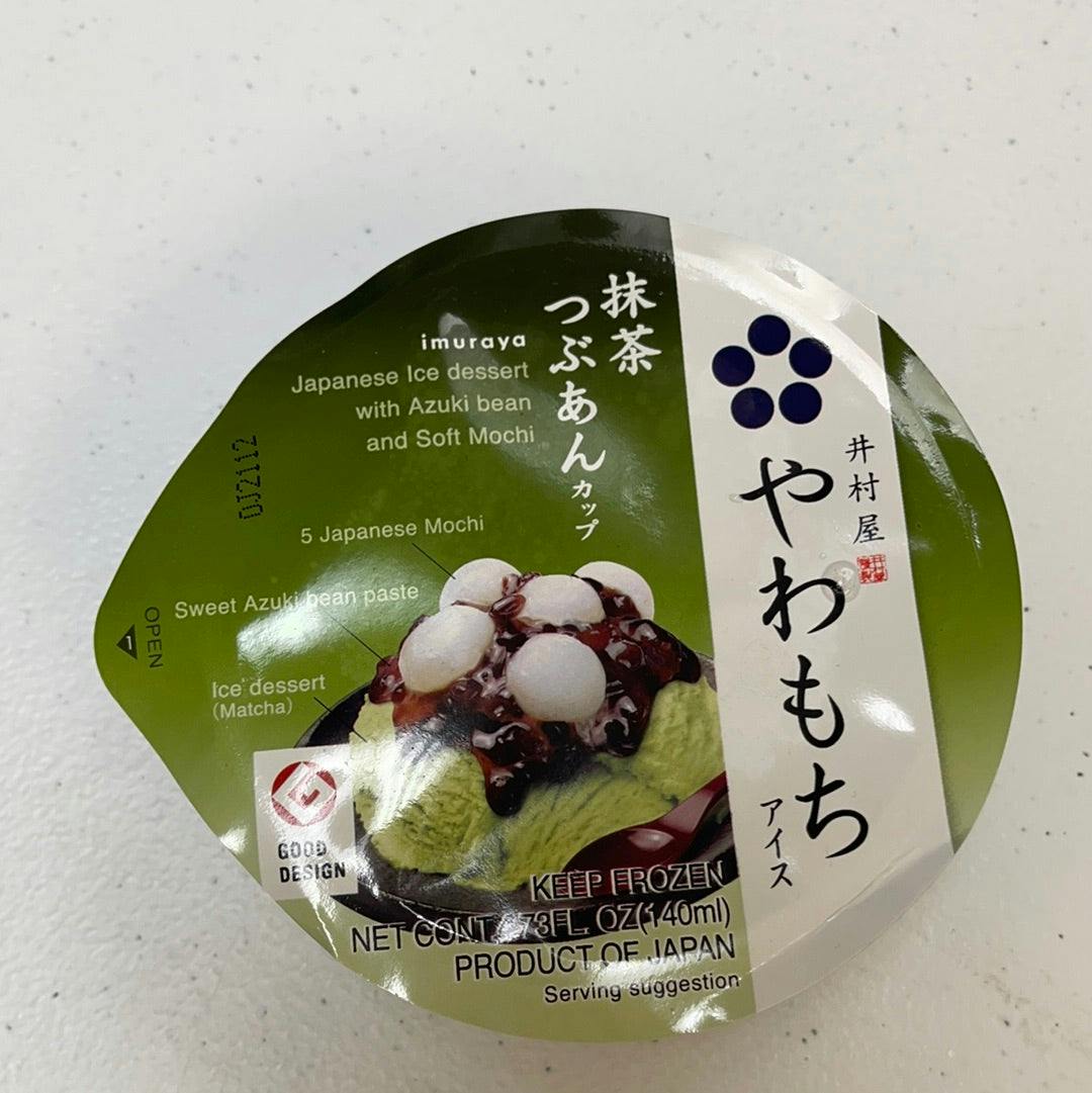 Matcha-Flavored Japanese Dessert w/ Adzuki Bean & Soft Mochi