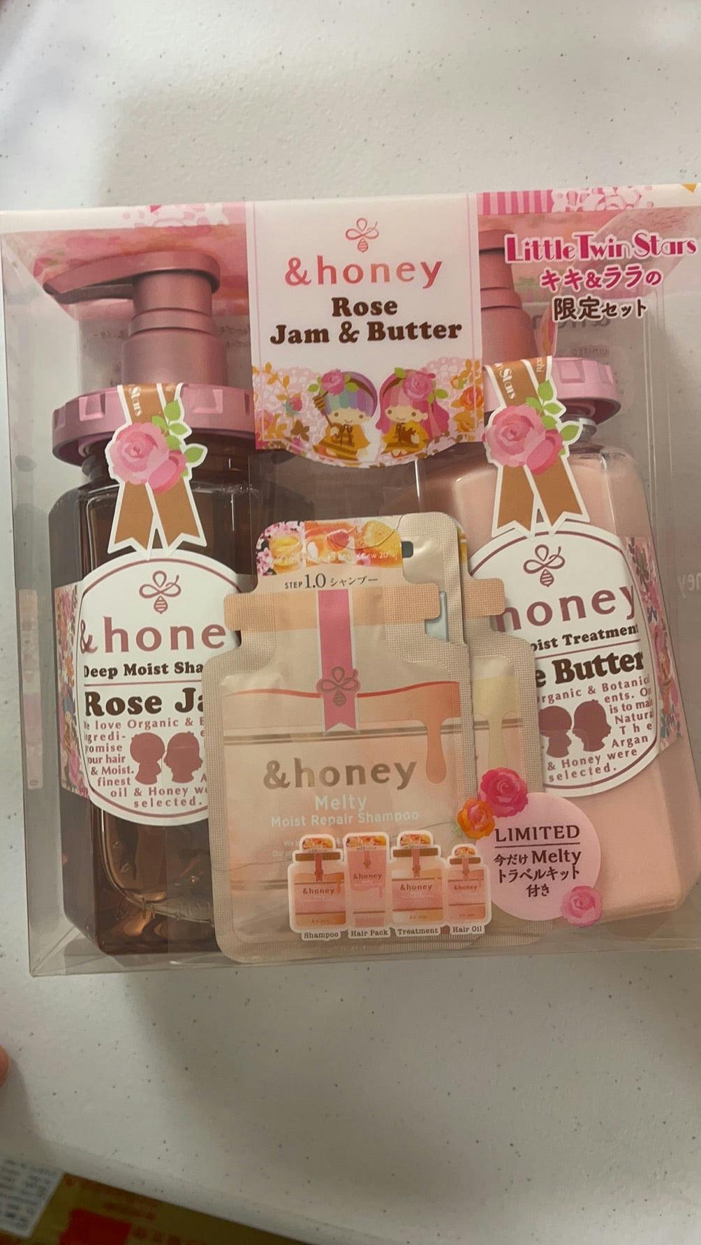 &Honey 蜂蜜洗护精油 Rose Jam& Butter 限量版 超保湿水润 季节限定套装【日本进口】