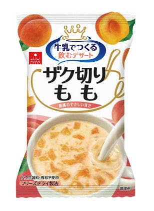 日本 ASUZAC FOOD 牛奶黄桃制成的甜点