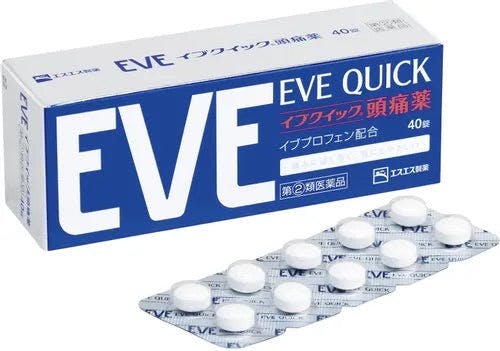 日本 YB白兔制药 国民止痛药 EVE QUICK 止痛药 蓝色装 40粒*1盒