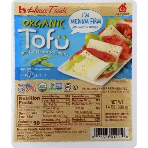 House Foods Organic Medium Firm Tofu 有机 豆腐 14oz